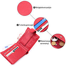 Яскраве жіноче портмоне з блоком для карт з натуральної шкіри ST Leather 19471 Червоний, фото 4