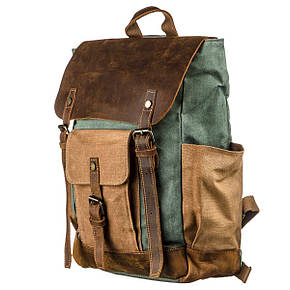 Рюкзак з боковими кишенями canvas Vintage 20112 Світло-сірий, фото 1