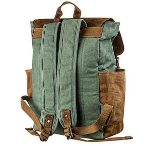 Рюкзак з боковими кишенями canvas Vintage 20112 Світло-сірий, фото 2