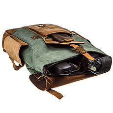 Рюкзак з боковими кишенями canvas Vintage 20112 Світло-сірий, фото 3