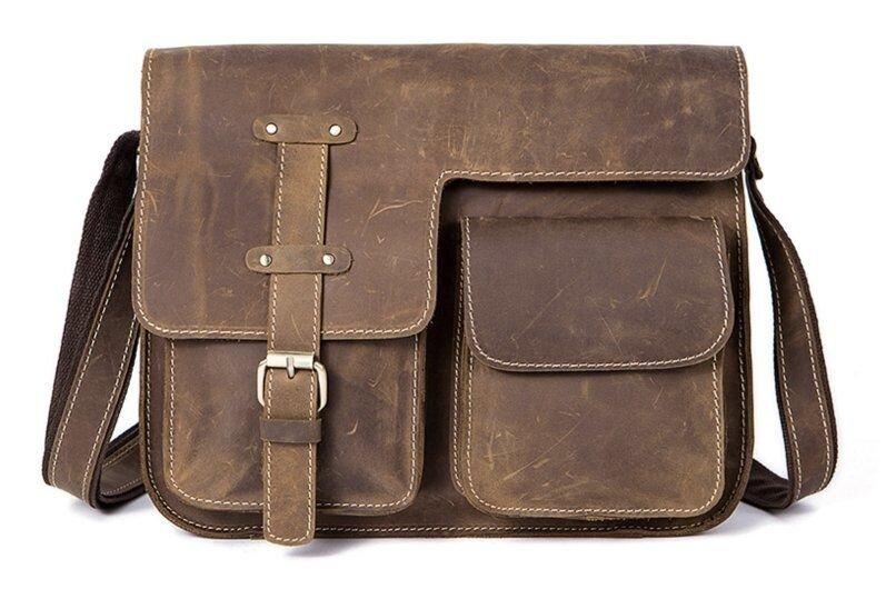 Сумка чоловіча з ефектом старовини Vintage 14697 Коричнева