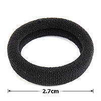 Резинка для волосся 2.7 см. Чорна мікрофібра, 1 шт. арт 14447