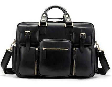 Сумка чоловіча Vintage 14756 Чорна, фото 1