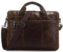 Шкіряна сумка для документа з відділенням для нетбука Vintage 14059 Коричнева, фото 2