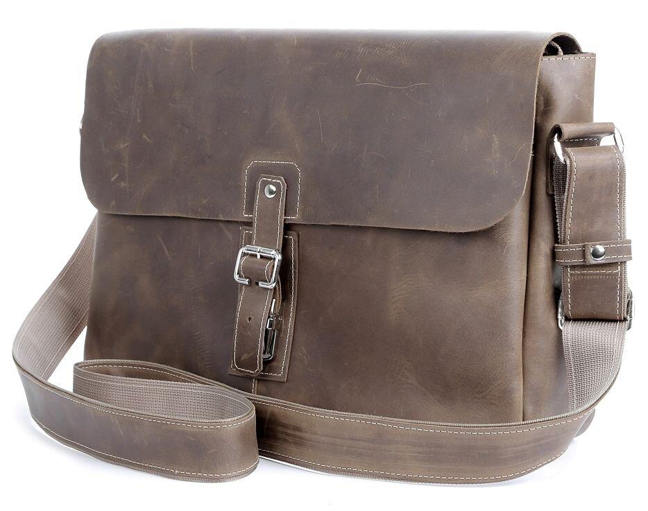 Сумка SHVIGEL 00980 з натуральної винтажной шкіри Коричнева