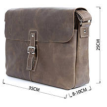 Сумка SHVIGEL 00980 з натуральної винтажной шкіри Коричнева, фото 3