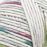 Пряжа Tiamo/Тіамо, бірюзовий-салатовий-вишневий-білий Embrace SE306, Etrofil, фото 2