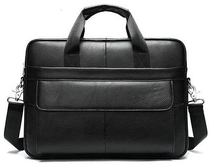 Сумка чоловіча Vintage 14628 шкіряна Чорна, фото 1