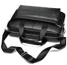 Сумка чоловіча Vintage 14628 шкіряна Чорна, фото 2