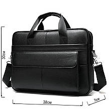 Сумка чоловіча Vintage 14628 шкіряна Чорна, фото 3