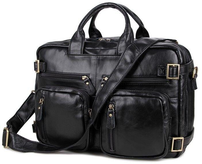 Сумка чоловіча Vintage 14219 трансформер Чорна