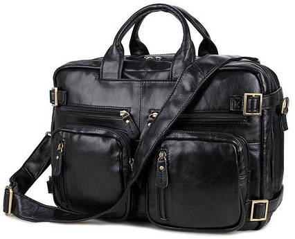 Сумка чоловіча Vintage 14219 трансформер Чорна, фото 1