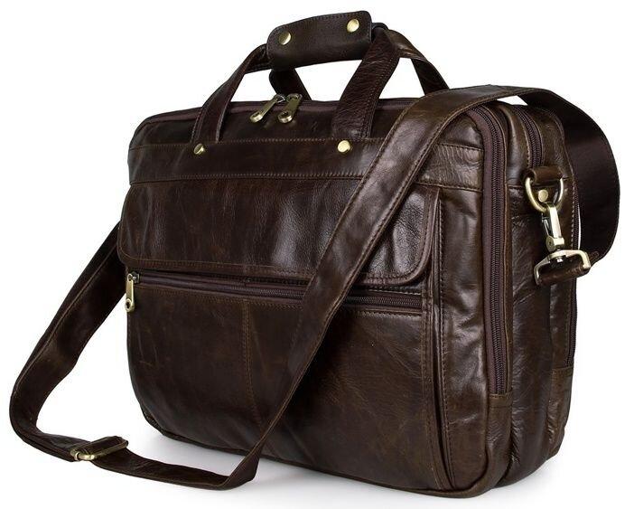 Сумка чоловіча Vintage 14247 для ноутбука з діагоналлю 15.6 дюйма Коричнева