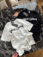 Женская футболка Dolce & Gabbana черная майка дольче габанна