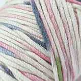 Пряжа Tiamo/Тіамо, рожевий-салатовий синій-білий Tender SE303, Etrofil, фото 3