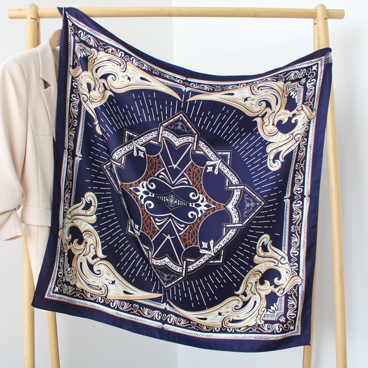 Хустка шовкова "Сандра богемія" синя 208110, фото 1