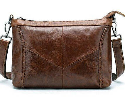 Сумка жіноча шкіряна на одне відділення Vintage 20052 Коричнева, фото 1