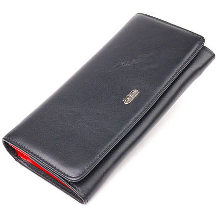 Місткий гаманець для жінок з натуральної гладкої шкіри CANPELLINI 21611 Чорний, фото 1