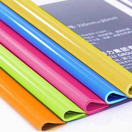 Папка А4 із затискачем Deli 5538, мікс, 8 мм "Miracle" напівпрозора, Папка для документів, фото 3