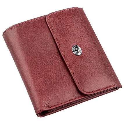 Невеликий жіночий гаманець з монетницьою ST Leather 18920 Бордовий, фото 1