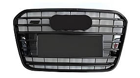 Передня чорна решітка з чорною рамкою S-style (2011-2014) для Ауди A6 C7 рр