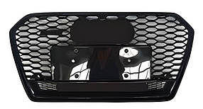 Передня чорна решітка S-style з написом Quattro (2014-2017) для Ауди A6 C7 рр