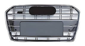 Передня чорна решітка з хром рамкою S-Style (2014-2017) для Ауди A6 C7 рр