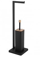 Стійка для йоржика та туалетного паперу YOKA SAKI BLACK BAMBOO
