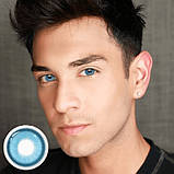 Блакитні контактні лінзи для чоловіків - Дрім Блу | Лінзи для хлопців натуральні | Чоловічі кольорові лінзи, фото 3