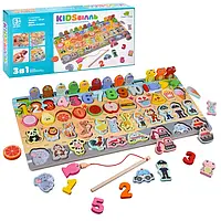 Дерев'яна риболовля MD 2903 — розвиваючий центр Монтессорі рамка-вкладиш кідсвілль