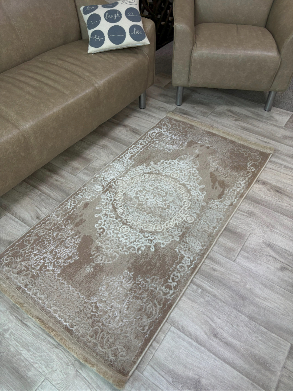 Турецький ворсовий килим кремовий прямокутний 120*180 см GRANADA 4865A Visone/Cream