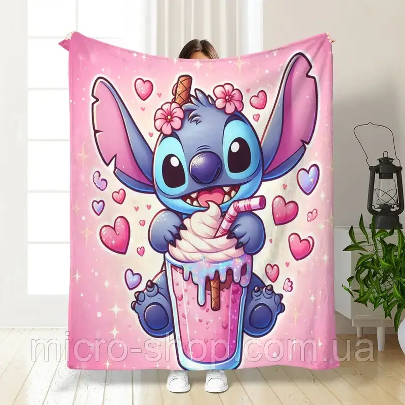 Плюшевий плед ковдра покривало Стіч Ліло та Стіч Lilo & Stitch