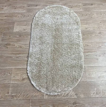 Килимок приліжковий з високим ворсом 0,60*1,10 овал бежевий Fantasy 12500/80о, фото 1