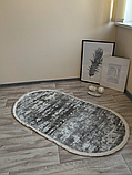 Турецький ворсовий килим сірий овальний 80*150 см GRANADA 2701B D.Grey/L.Grey, фото 3