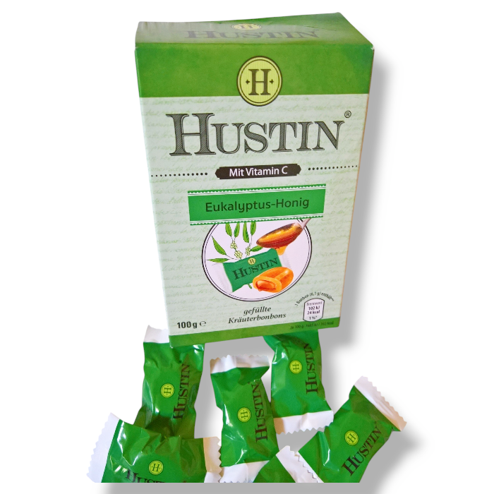 Льодяники на травах Hustin (евкаліпт з медом), 100г