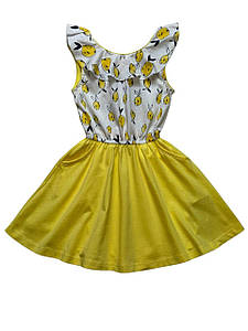 Жовто-біле літнє плаття 92 розміру для дівчинки з воланами