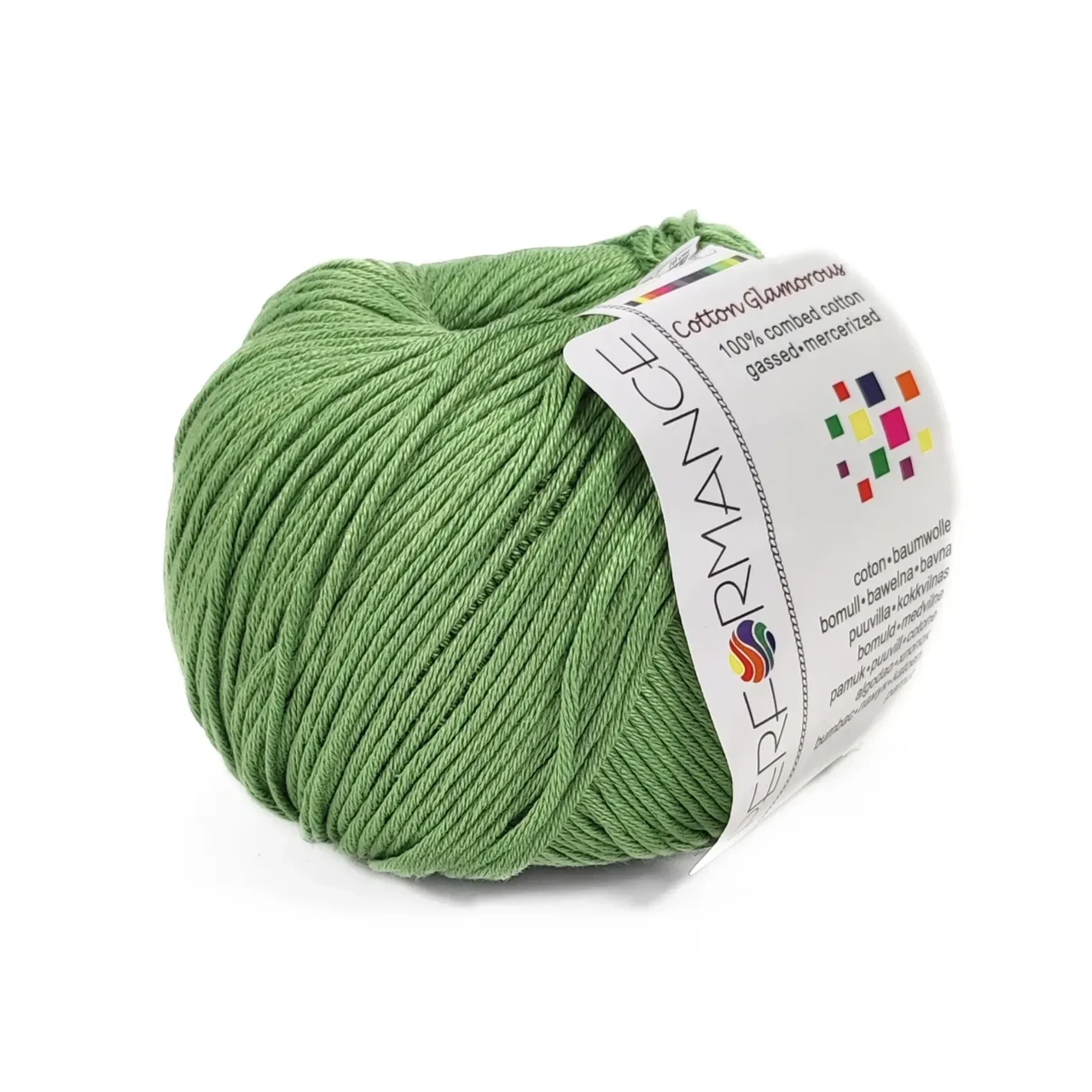 Пряжа Cotton Glamorous/Коттон Гламорос, зелений 161, Performance, фото 1