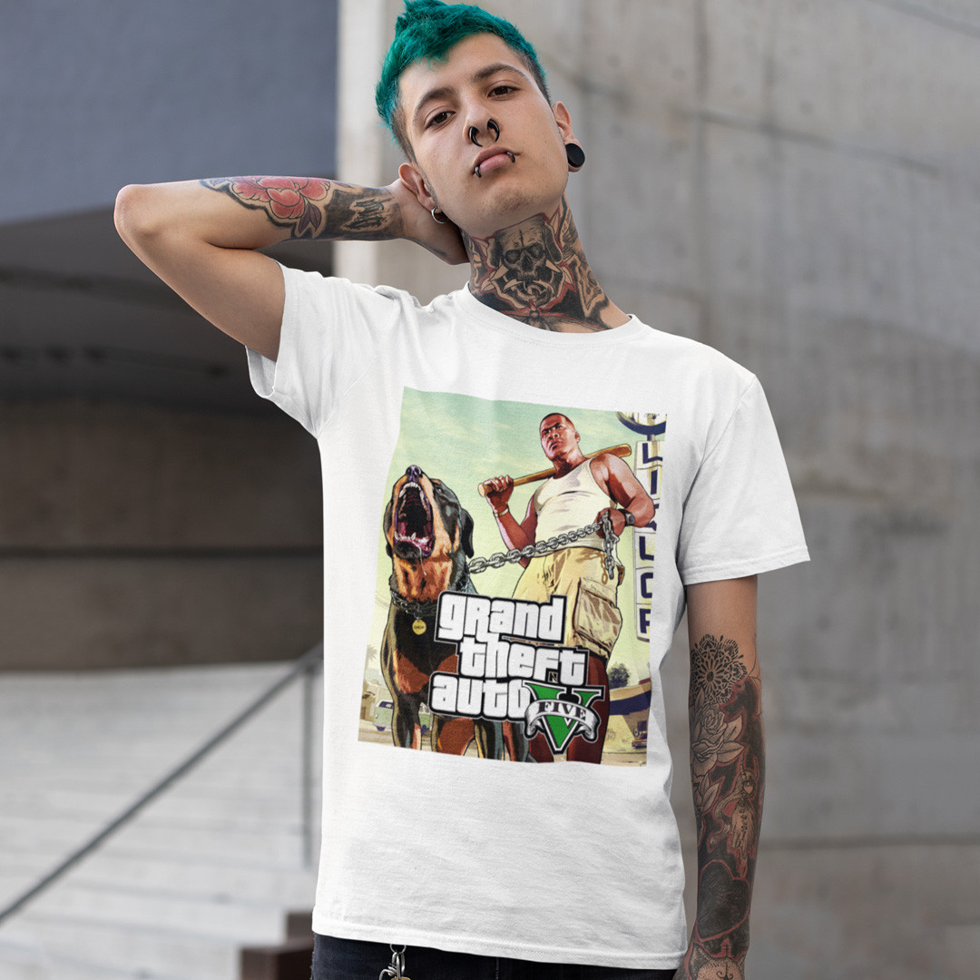Футболка унісекс - Grand Theft Auto - GTA Five V, wht
