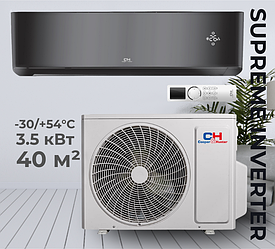 Кондиціонер Сooper&Hunter CH-S12FTXAM2S-BL серія SUPREME (BLACK), до 40 кв.м, інверторний до -30°С/+54°С
