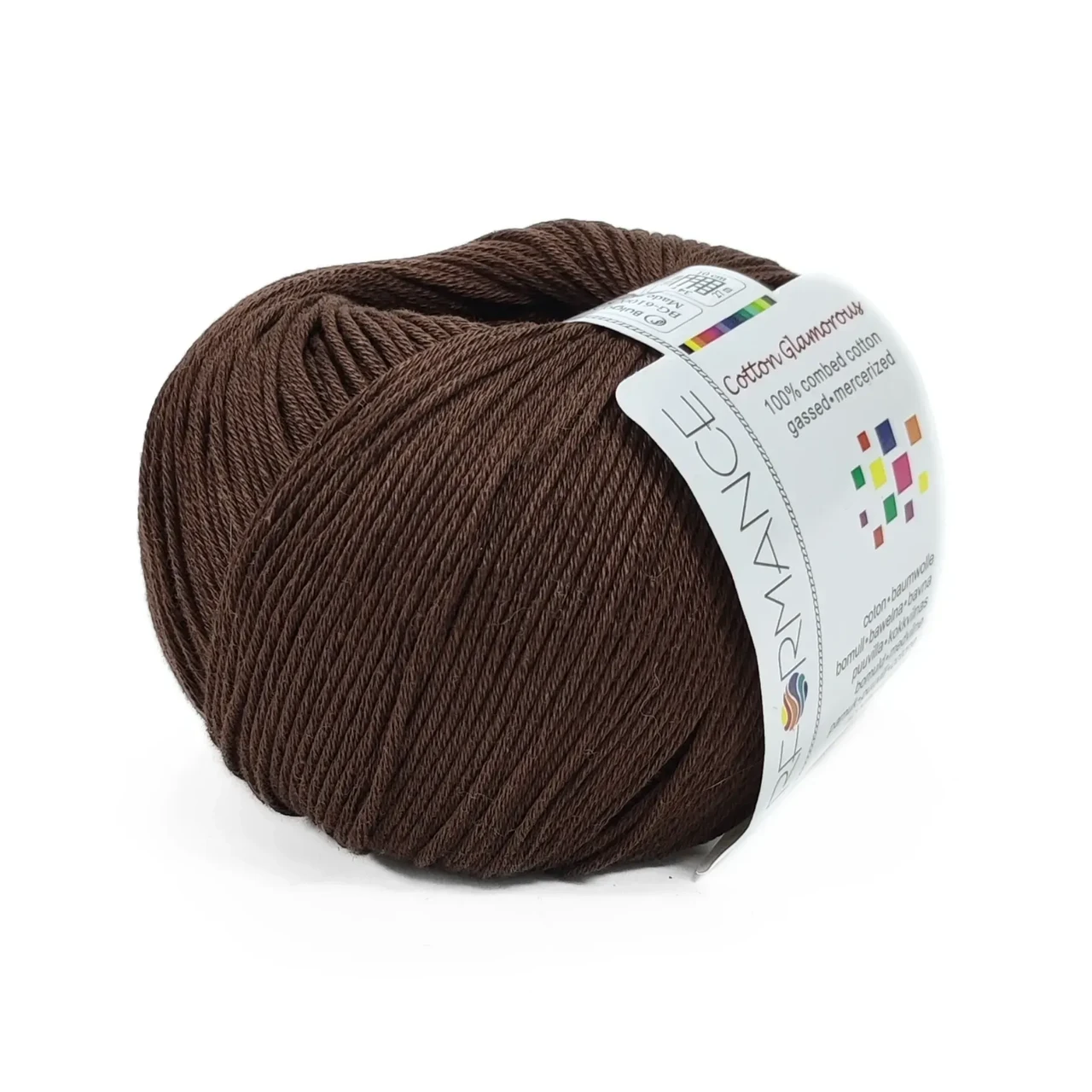 Пряжа Cotton Glamorous/Коттон Гламорос, коричневий 227, Performance, фото 1