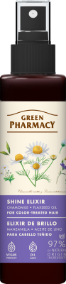 Еліксир для блиску фарбованого волосся Green Pharmacy Ромашка та лляна олія 150 мл