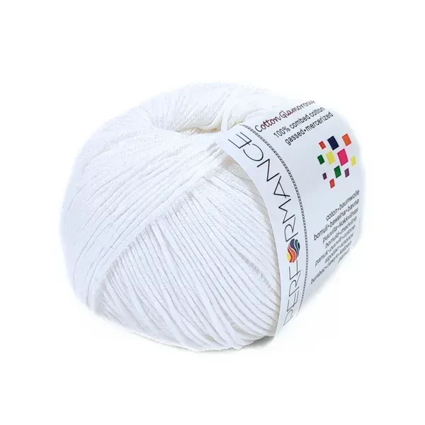 Пряжа Cotton Glamorous/Коттон Гламорос, білий 02, Performance, фото 1