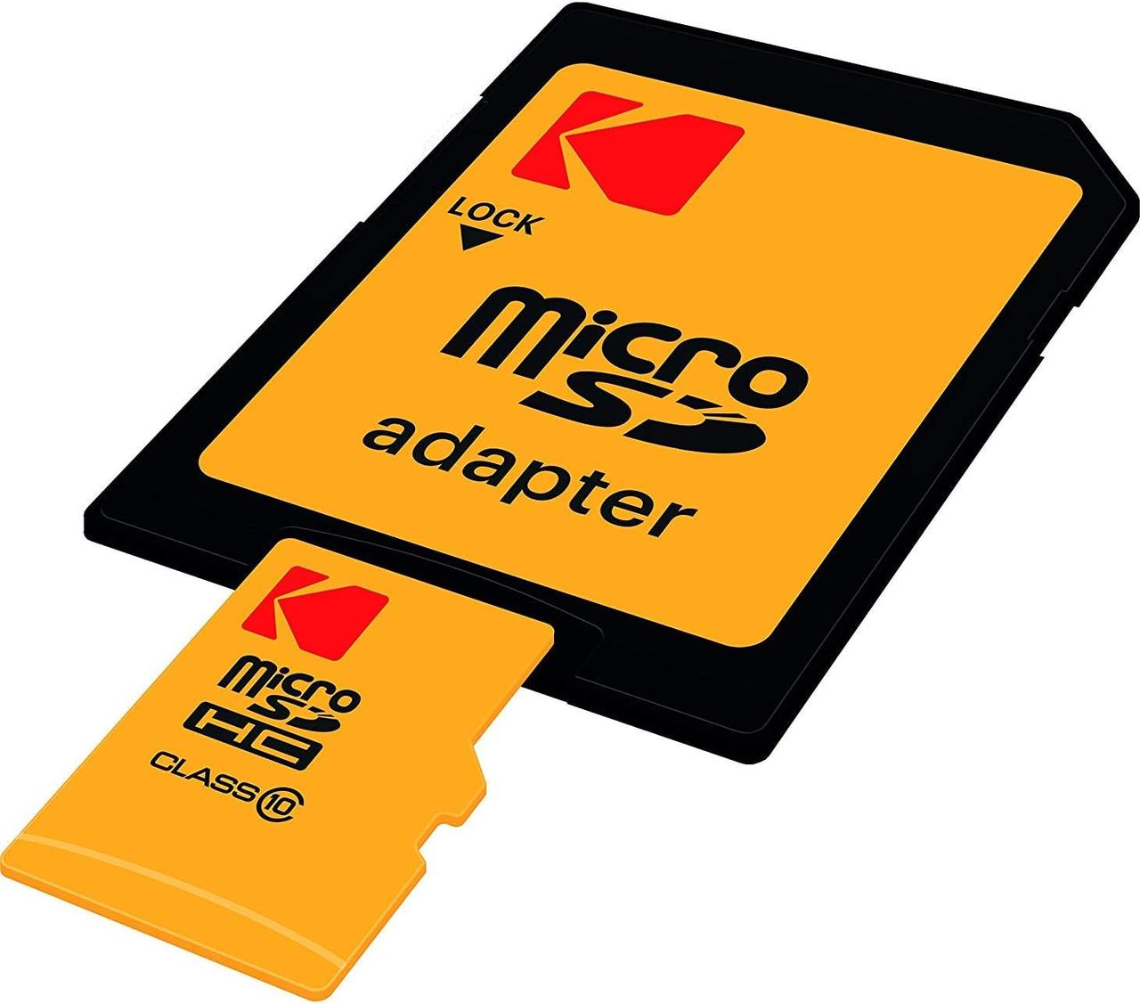 Карта памʼяті Kodak microSDXC 64GB UHS-I U3 V30 A1 + SD-адаптер