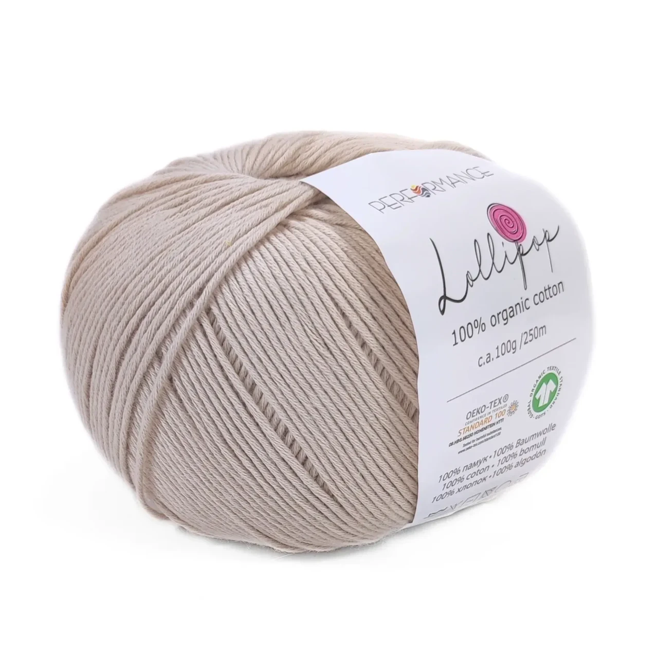 Пряжа Lollipop/Лоліпоп, світло-бежевий 1002, Performance, фото 1