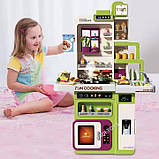 Кухня дитяча 100 см вода пар 91 предмет звуки готування мікрохвильовка продукти 938 А, фото 5