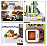Кухня дитяча 100 см вода пар 91 предмет звуки готування мікрохвильовка продукти 938 А, фото 9