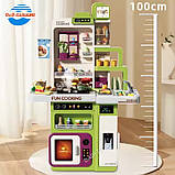 Кухня дитяча 100 см вода пар 91 предмет звуки готування мікрохвильовка продукти 938 А, фото 3
