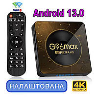 Смарт Приставка G96 Max 4+32 Гб - Налаштована. Smart TV Box Android 13 RK-3528 Смарт ТВ.