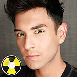 Жовті контактні лінзи для чоловіків - Радіація| Лінзи для хлопчиків жовті | Чоловічі лінзи кольорові, фото 3