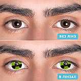 Жовті контактні лінзи для чоловіків - Радіація| Лінзи для хлопчиків жовті | Чоловічі лінзи кольорові, фото 2